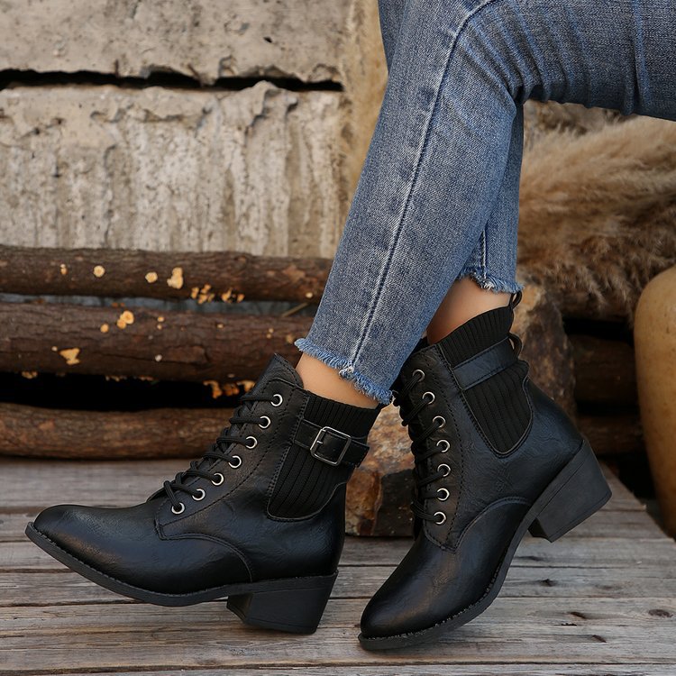 OrthoCare Wedge Ankle Boots - Lace Up Comfort