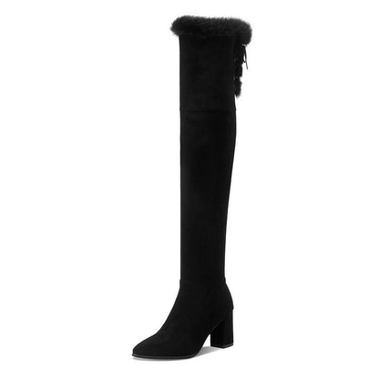 OrthoCare Stretch Boots - Velvet Thick Heel Comfort