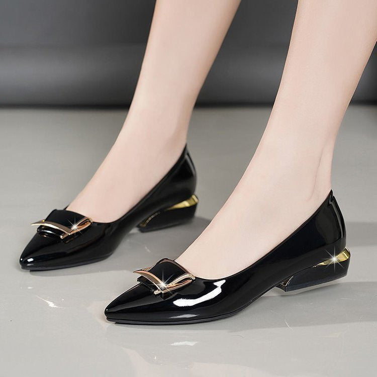 OrthoCare Soft Leather Pumps With Chunky Heel