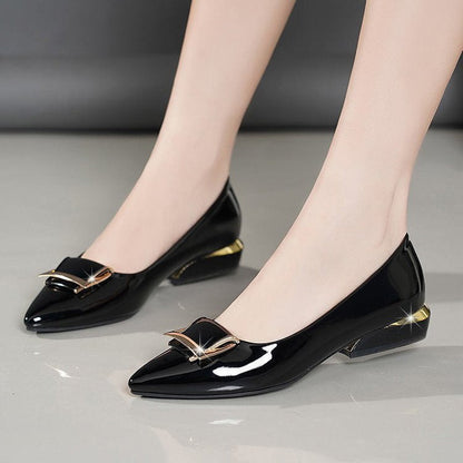 OrthoCare Soft Leather Pumps With Chunky Heel