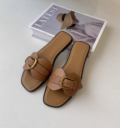 Solene | Women’s Orthopedic Buckle Strap Slide Sandals