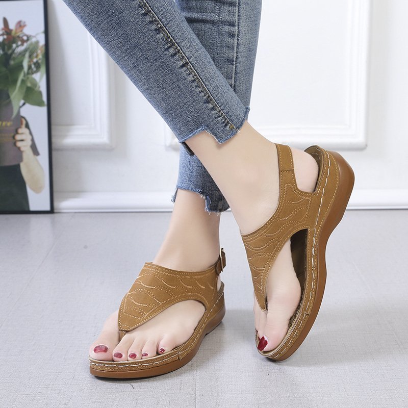 Samantha | Orthopedic Casual Sandals Women's Wedge Solid Color Flip Flop Sandals