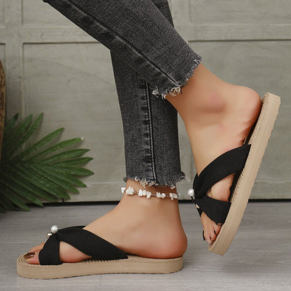 Quinette | Women’s Orthopedic Bow Knot Platform Slide Sandals