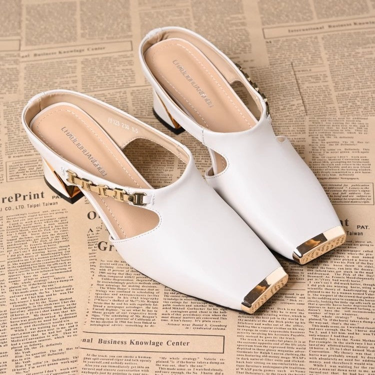 OrthoCare | Square Toe Cutout Mule Heels