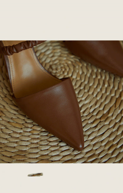 Amabel | Women’s Orthopedic Pointed Toe Elastic Strap Mule Pumps