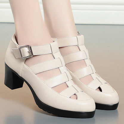 Lumielle | Women’s Orthopedic Cutout Block Heel Mary Jane Shoes