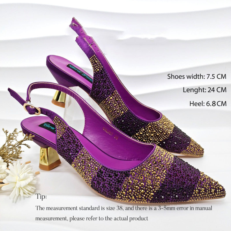 Faloura | Women’s Orthopedic Rhinestone Slingback Kitten Heels