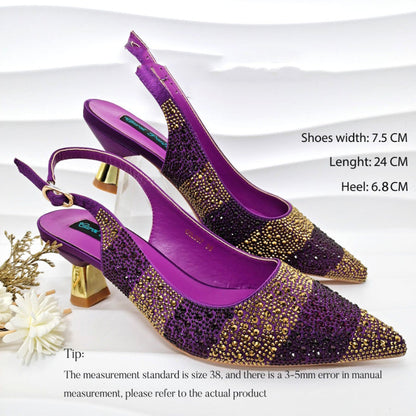 Faloura | Women’s Orthopedic Rhinestone Slingback Kitten Heels