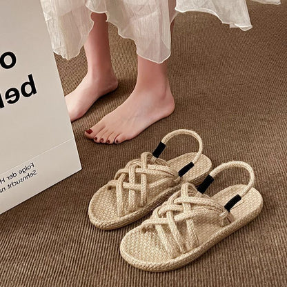 OrthoCare Handmade Braided Strappy Flat Sandals