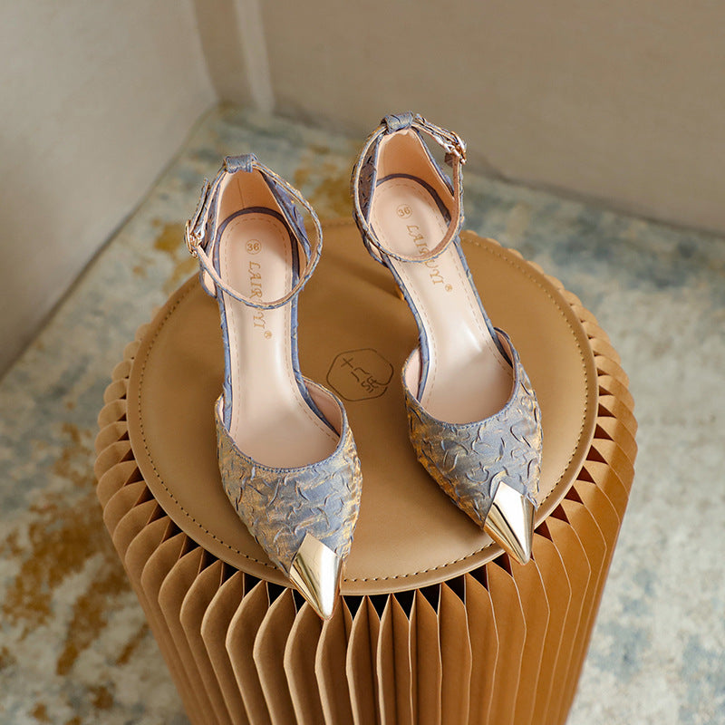OrthoCare | Pointed Toe Ankle Strap Stiletto Heels
