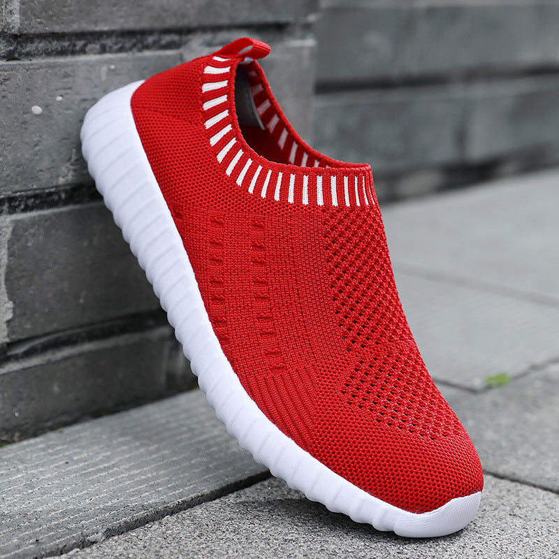 Orthopedic Breathable Knit Sneakers – Lightweight Slip-On Comfort Walking Shoes