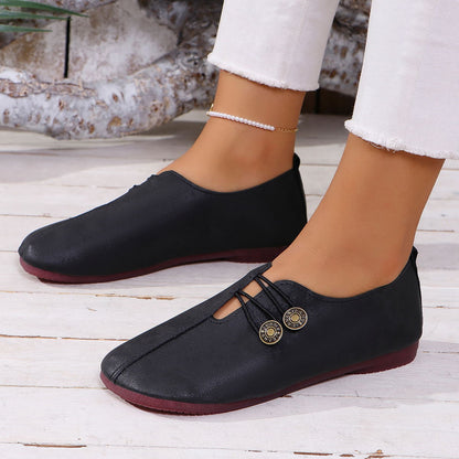 Riviera | Women’s Orthopedic Vintage Button Accent Comfort Loafers