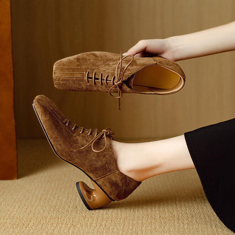 OrthoCare Chunky Sheepskin Pumps - Retro Style
