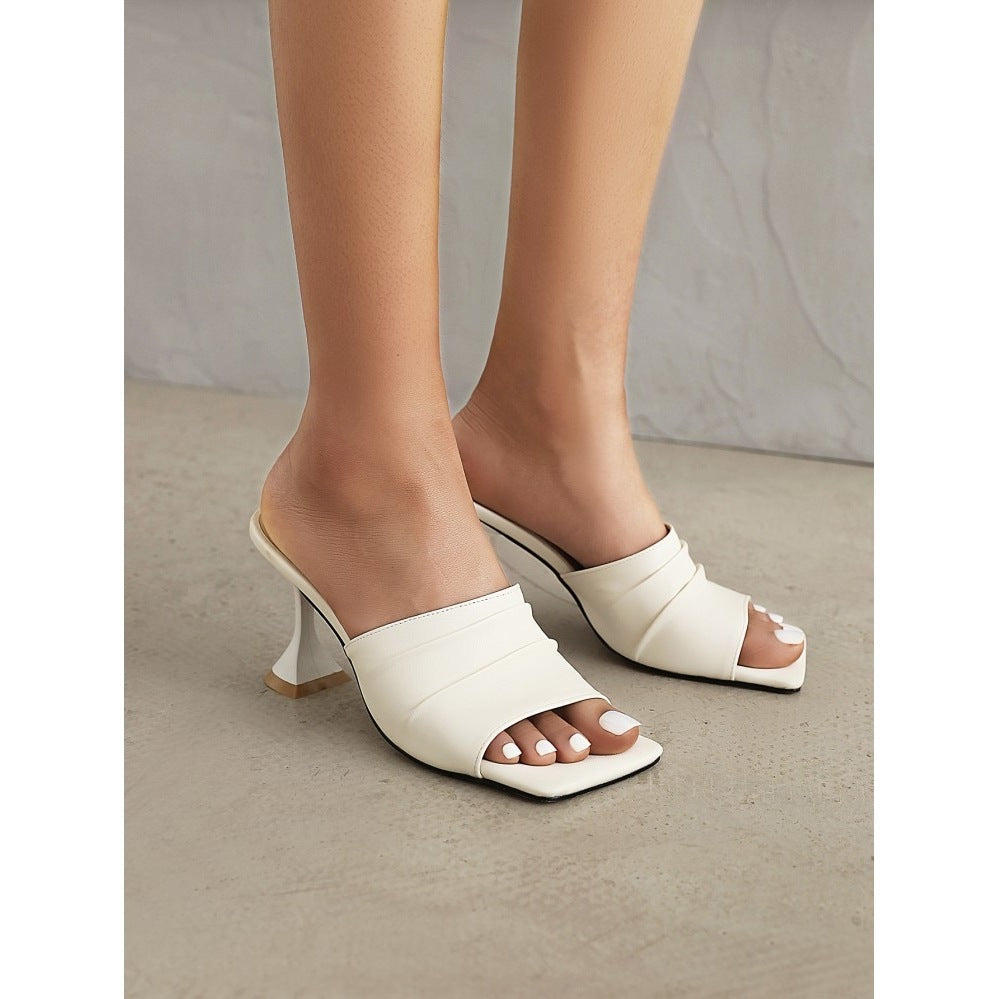 Ainsley | Women’s Orthopedic Square Toe Kitten Heel Mule Sandals