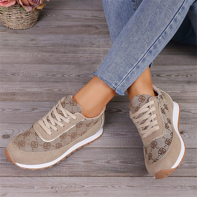 Selena | Orthopedic Flower Print Lace-up Sneakers