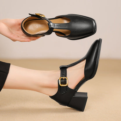 OrthoCare Square Toe Sandals - T-Buckle Comfort