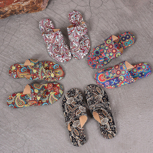 Henriette | Women’s Orthopedic Boho Printed Flat Sandals