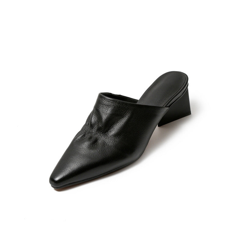 Bhavya | Women’s Orthopedic Pointed Toe Low Heel Mule Pumps