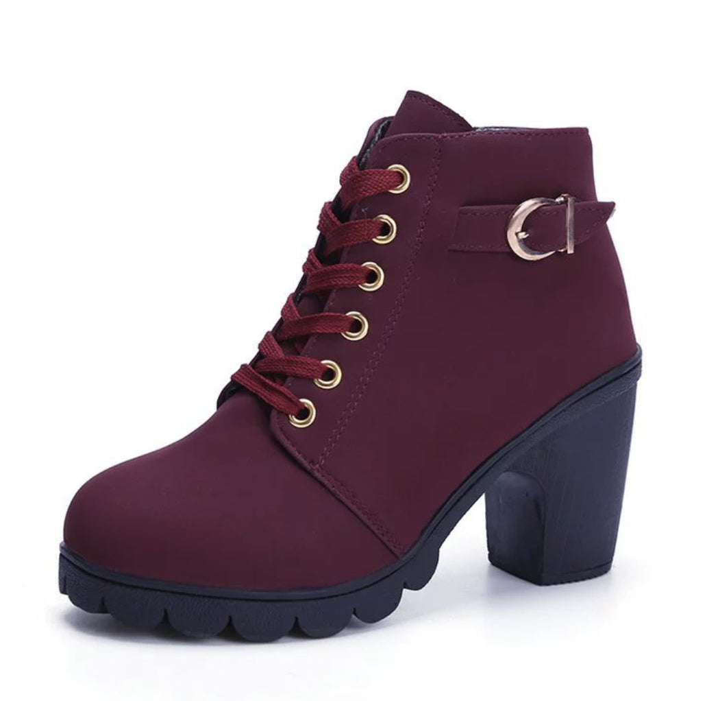 OrthoCare Leopard Print Ankle Boots - Square Heel