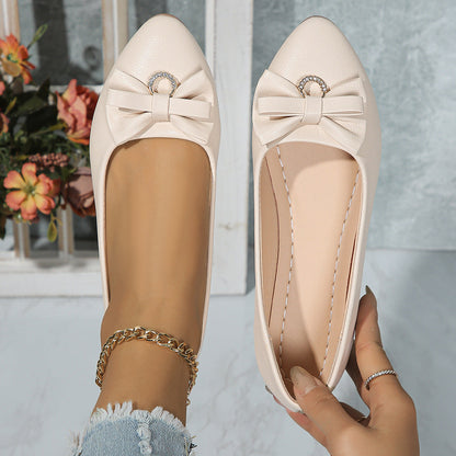 OrthoCare Elegant Bow Flats – Classic Comfort Slip-On Shoes