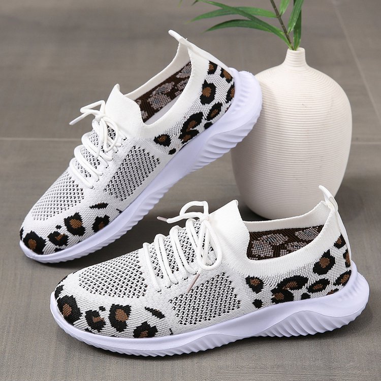 OrthoCare White Leopard Print Sneakers - Unique And Stylish