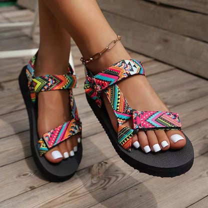 OrthoCare Ethnic Printed Velcro Sandals - Summer Fashion