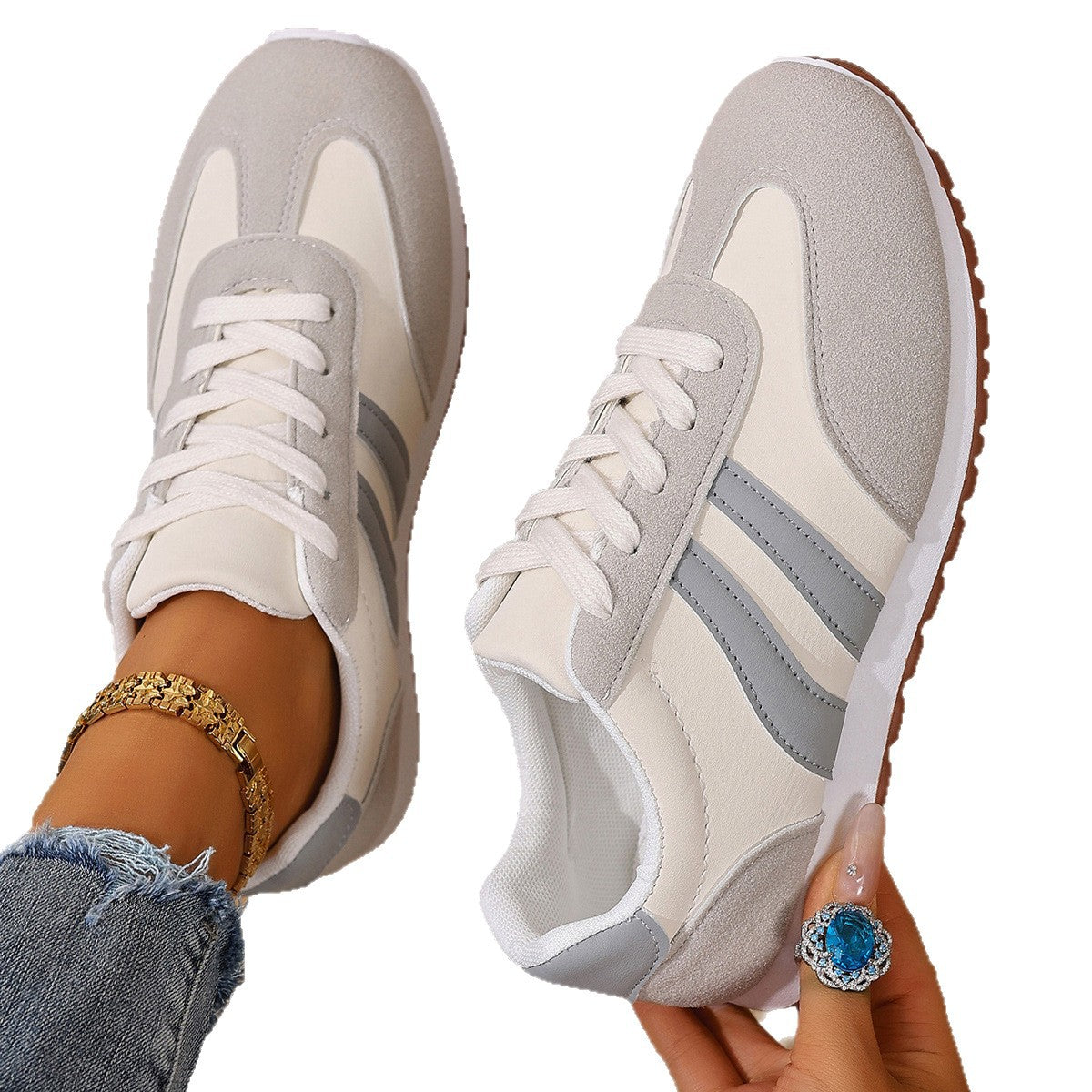 Cinzia | Women’s Orthopedic Retro Stripe Running Sneakers