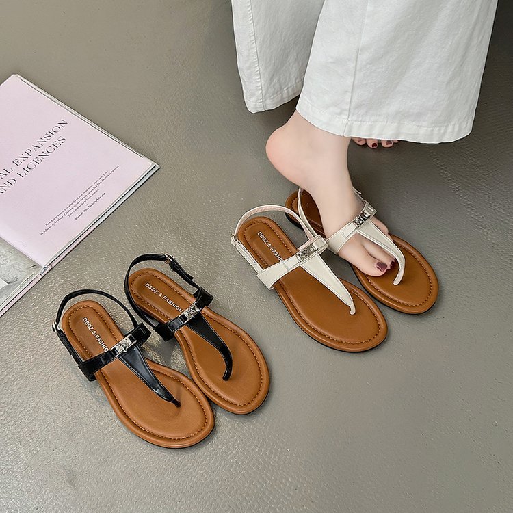 Tivielle | Women’s Orthopedic Rhinestone Toe Ring Flat Sandals