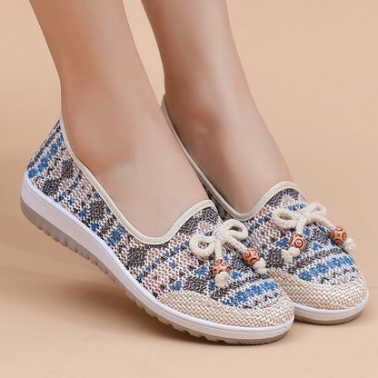 Ione | Women’s Orthopedic Boho Knit Slip-On Flats