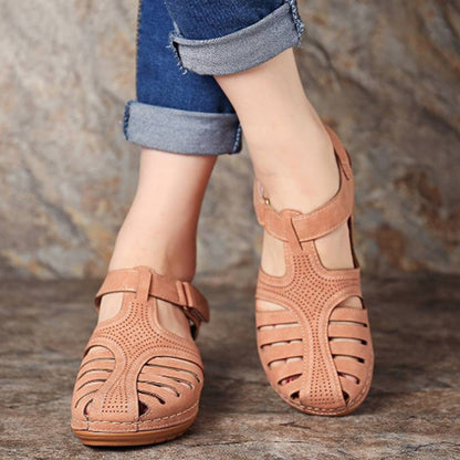 OrthoCare Plus Size Retro Wedge Sandals - Comfort And Style