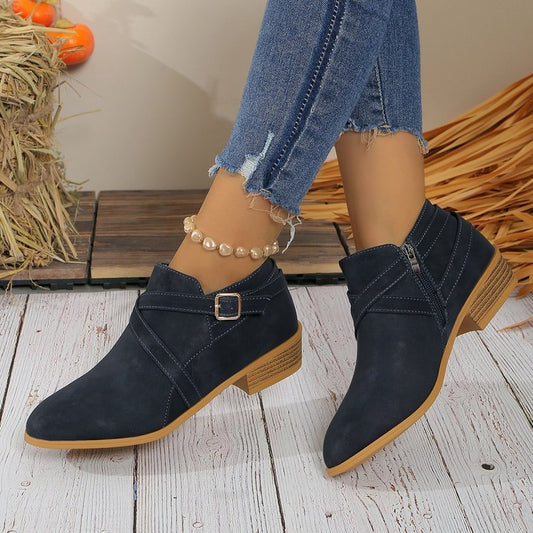 OrthoCare Leather Boots - Side Zipper & Cross Straps