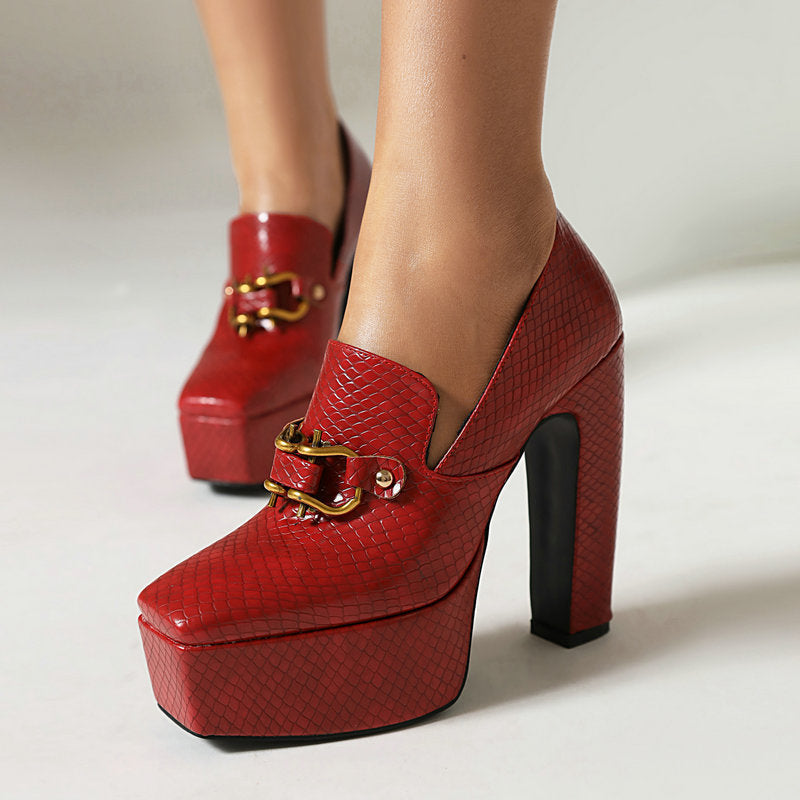 Fayevera | Women’s Orthopedic Platform Block Heel Loafers