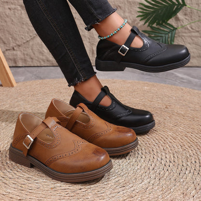 OrthoCare Classic Mary Jane Loafers – Vintage Buckle Comfort Shoes