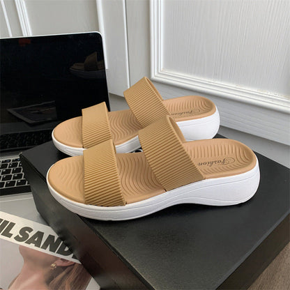 Ivanelle | Women’s Orthopedic Double Strap Platform Slides