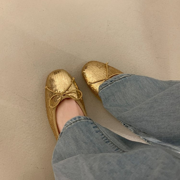 Arielle | Women’s Orthopedic Metallic Ballet Flat Shoes