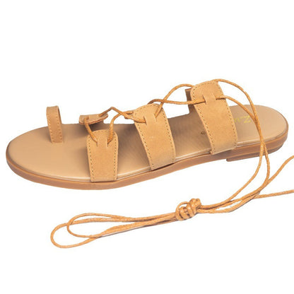 Pavielle | Women’s Orthopedic Lace-Up Gladiator Flat Sandals