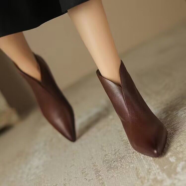 OrthoCare Chic French-Style Kitten Heel Ankle Boots