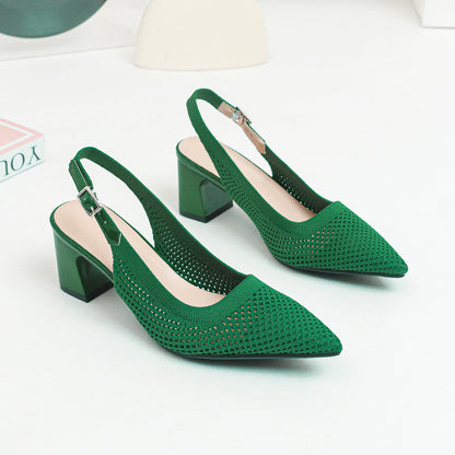 Pomeline | Women’s Orthopedic Woven Pointed Toe Slingback Heels