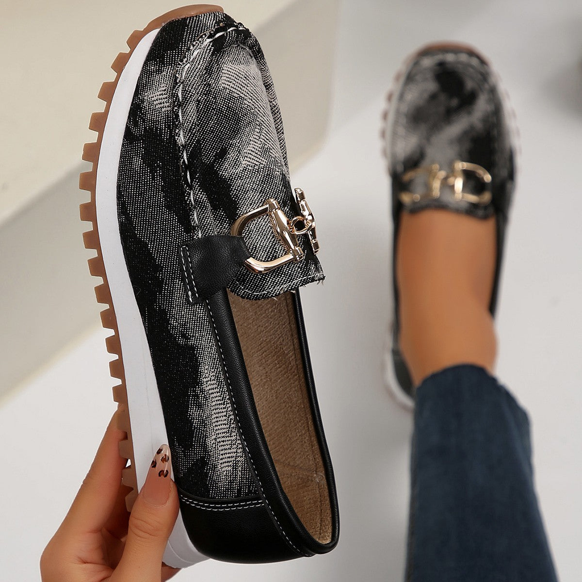 OrthoCare Denim Comfort Loafers – Lightweight Slip-On Casual Walking Shoes