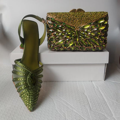 Finette | Women’s Orthopedic Rhinestone Pointed Toe Slingback Heels