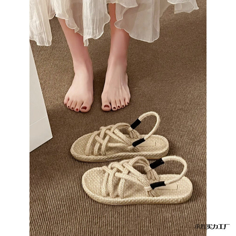 OrthoCare Handmade Braided Strappy Flat Sandals