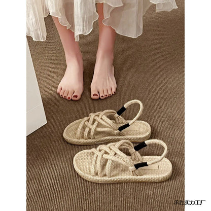 OrthoCare Handmade Braided Strappy Flat Sandals