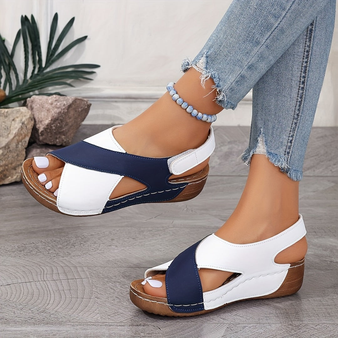 Francesca | Orthopedic Women’s Color Block Open-Toe Slingback Sandals