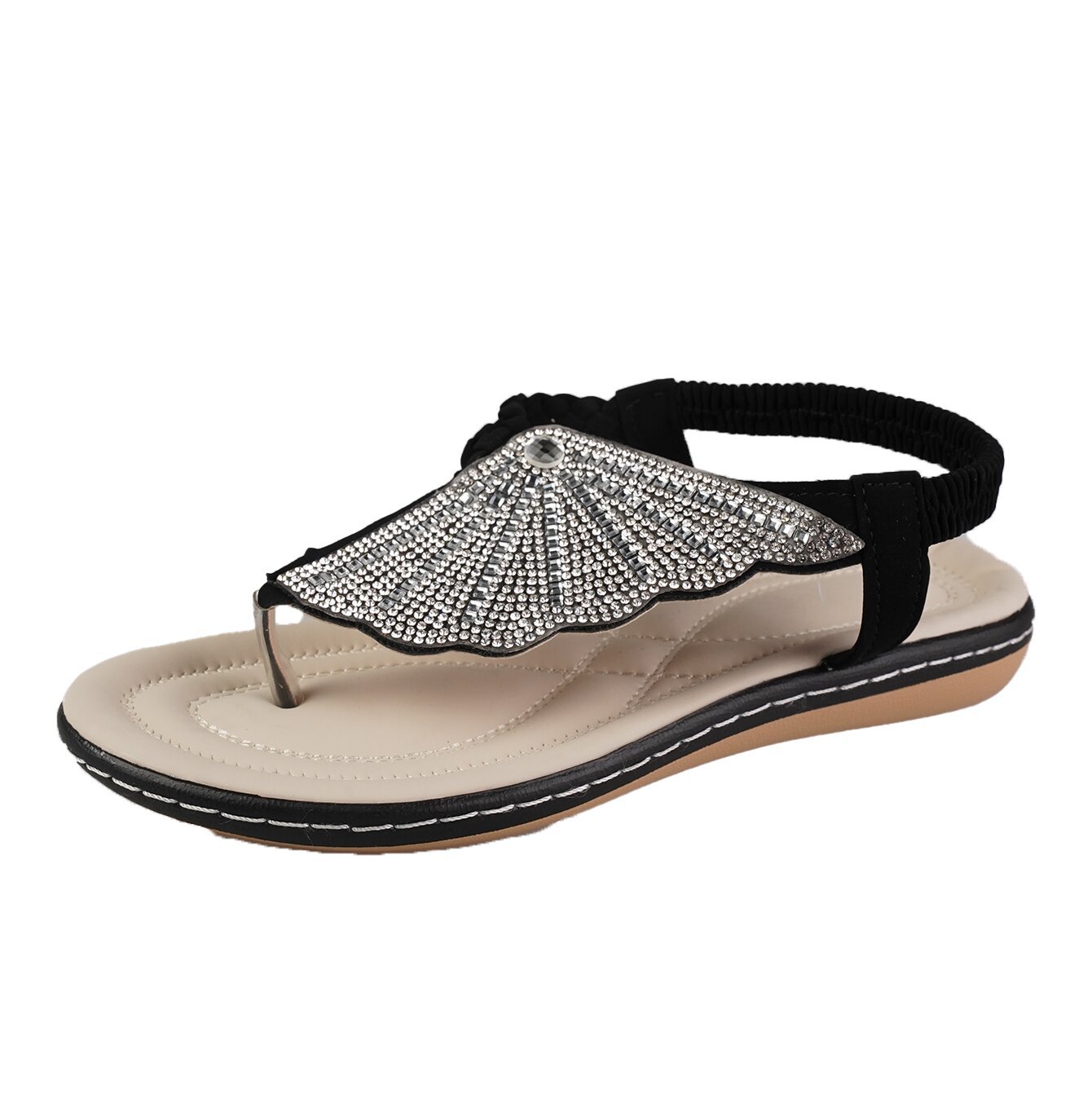 OrthoCare Rhinestone Shell Sandals - Summer Elegance
