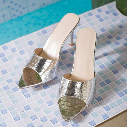 Paloma | Women’s Orthopedic Metallic Open Toe Mule Heels