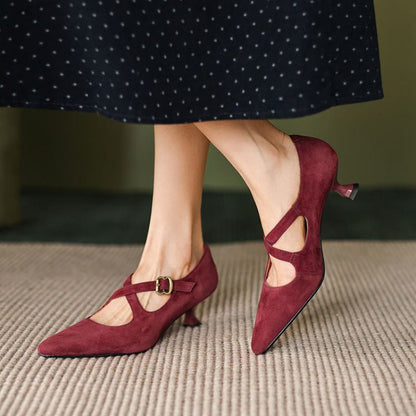 OrthoCare Elegant Mary Jane Shoes With Mid-Heeled Heels