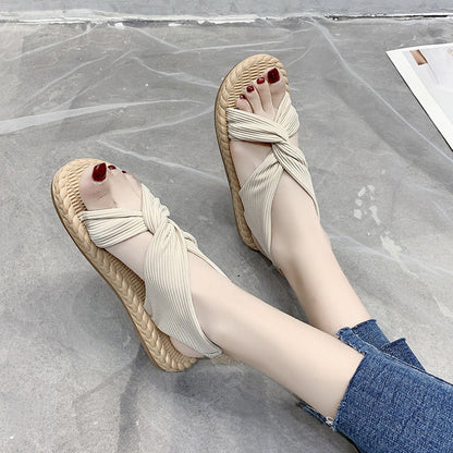 Basma | Women’s Orthopedic Knotted Cross Strap Espadrille Sandals