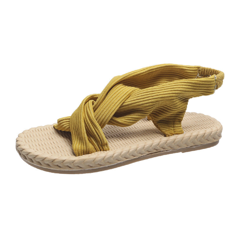 Basma | Women’s Orthopedic Knotted Cross Strap Espadrille Sandals