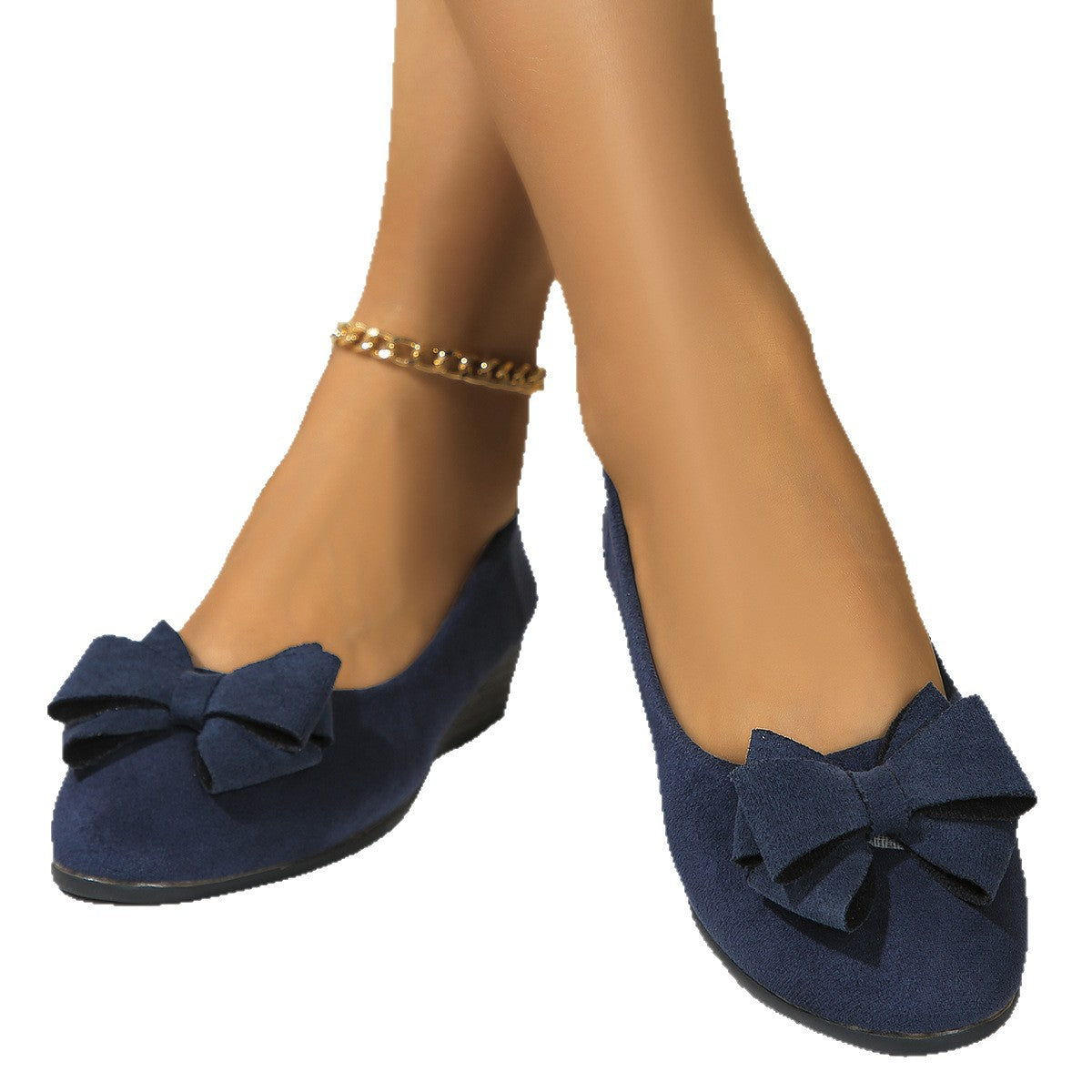 OrthoCare Suede Shoes With Bow And Elastic - Unique Elegance