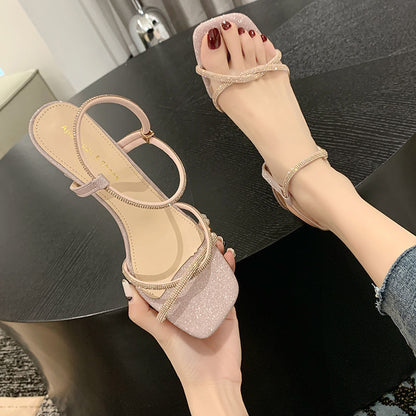 Virelle | Women’s Orthopedic Rhinestone Ankle Strap Kitten Heel Sandals